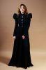 Long fitted coat with lace appliques